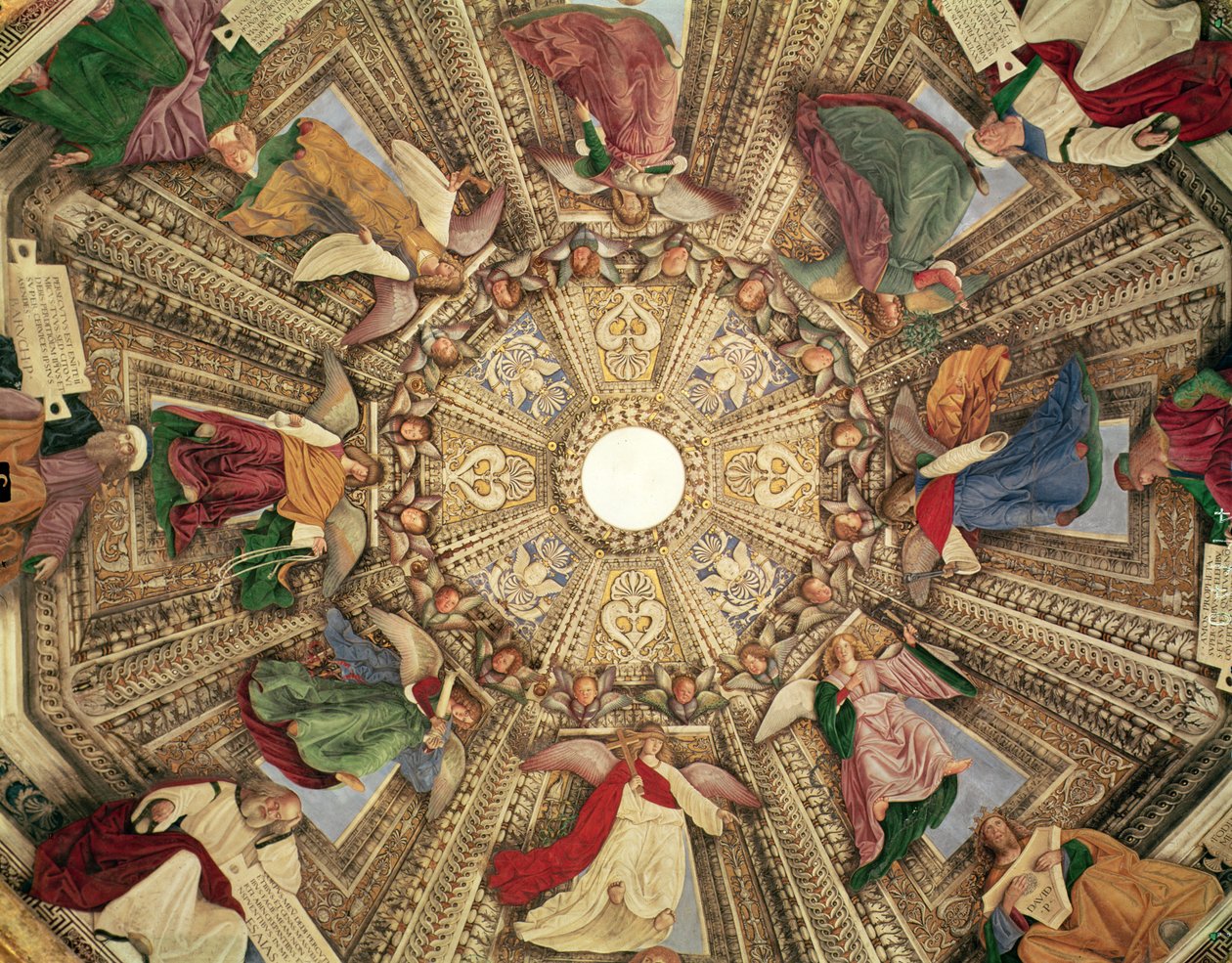 Profetas y Ángeles Sosteniendo los Instrumentos de la Pasión de Cristo, de la Cúpula de la Sacristía de San Marcos, c.1477 de Melozzo da Forli