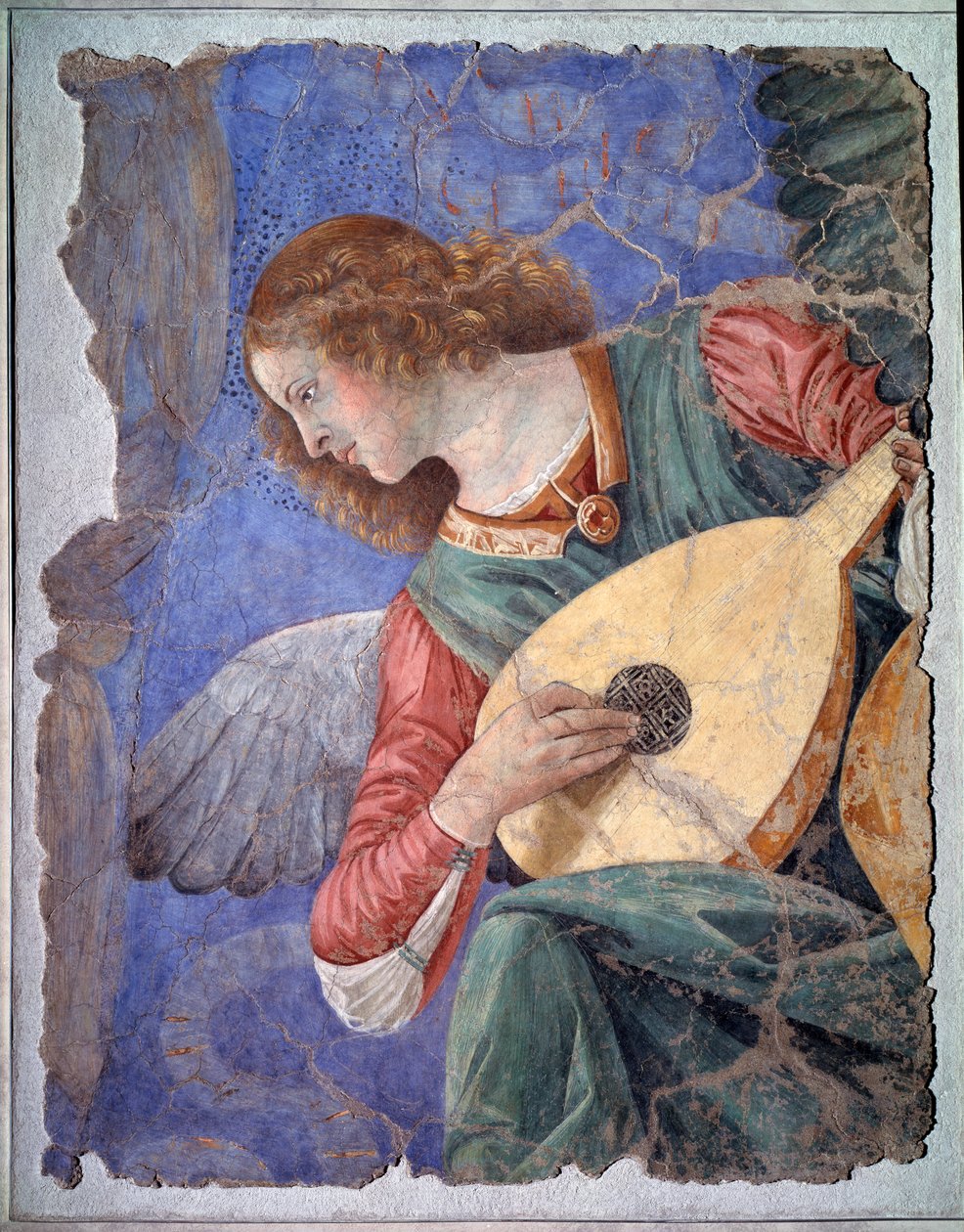Ángel tocando el laúd, c.1480 (fresco aislado) de Melozzo da Forli
