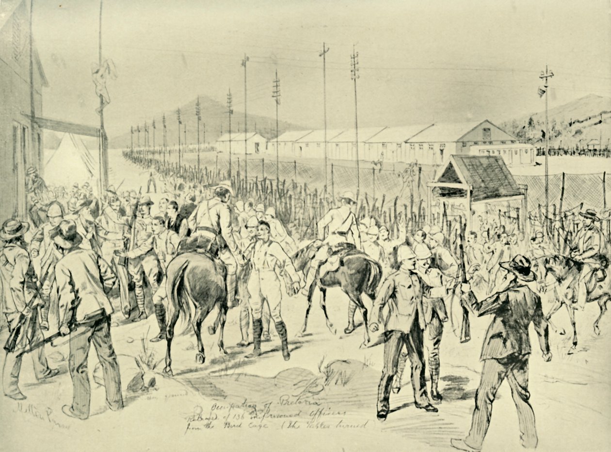 La ocupación de Pretoria: Liberación de oficiales británicos, 1901 de Melton Prior