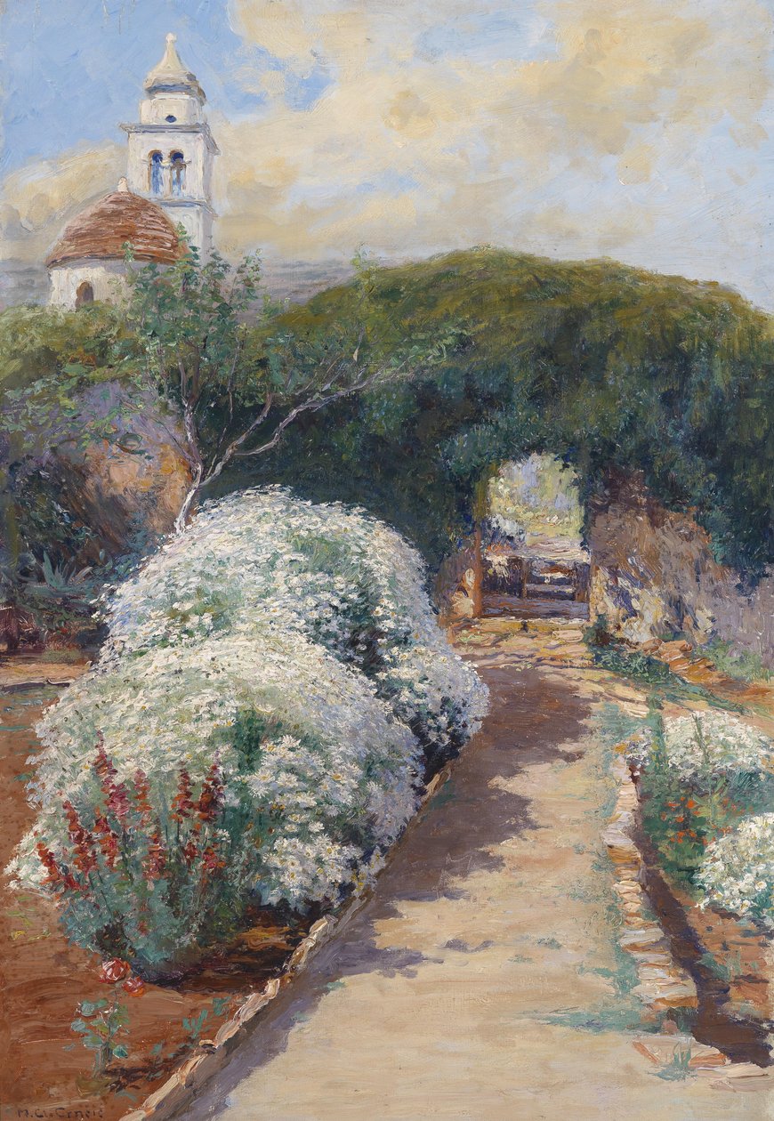 Jardín del monasterio en flor en Novi Vinodolski de Menci Clement Crnčić