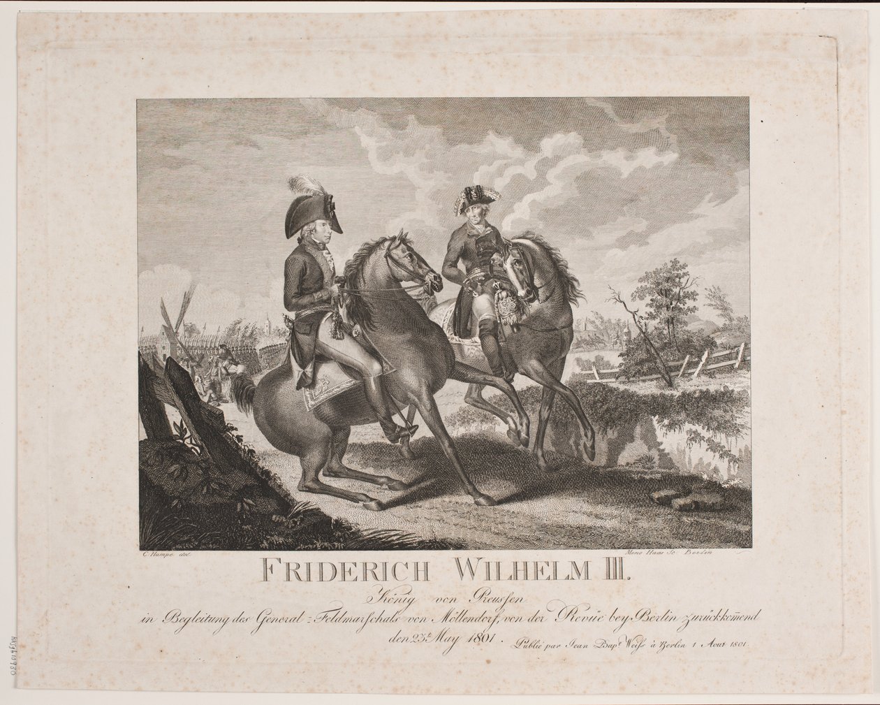 Federico Guillermo II de Prusia y el mariscal de campo Möllendorf de Meno Haas