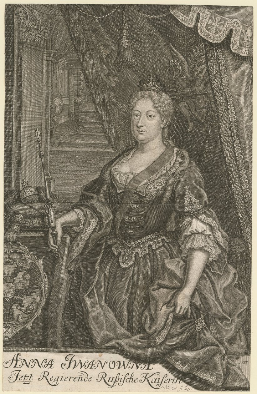 Retrato de la Emperatriz Anna Ioannovna 1693-1740, 1733 de Mentzel