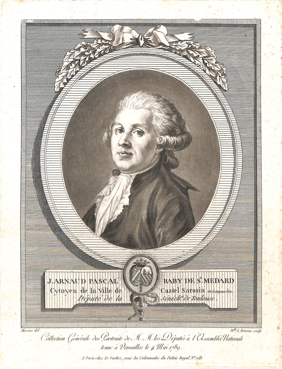 Jean Arnaud Pascal Raby de Mercier del. and Mlle Briceau sulp.