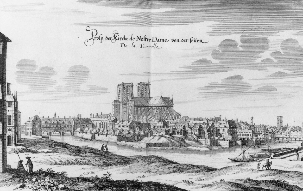Vista desde la orilla izquierda del Sena hacia la Ile de la Cité y Notre Dame, de 