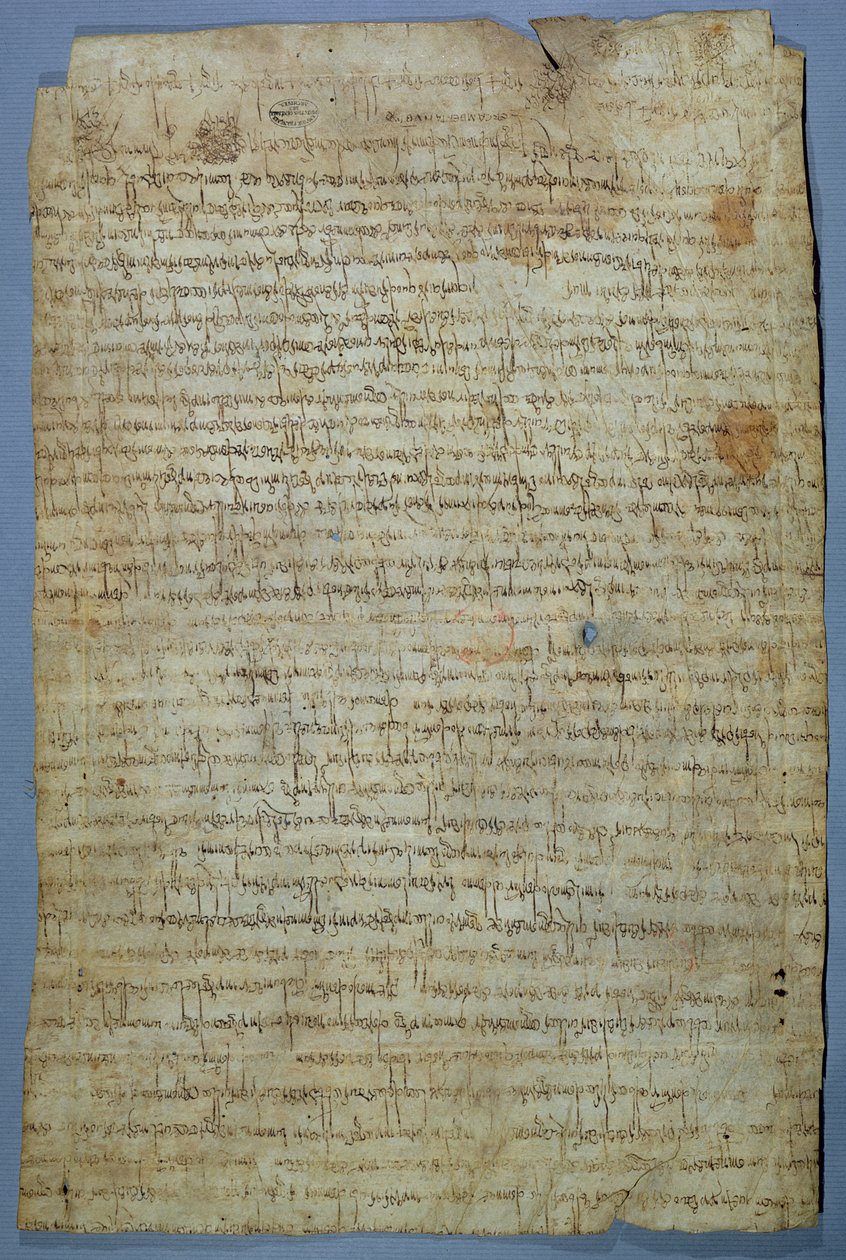Documento escrito por Wadomir (Uuademir) y su esposa, Ercamberta, c.690-691 de Merovingian