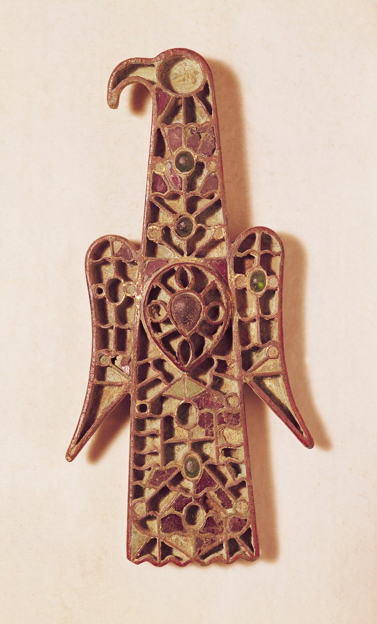 Broche en forma de águila (metal y esmalte) de Merovingian