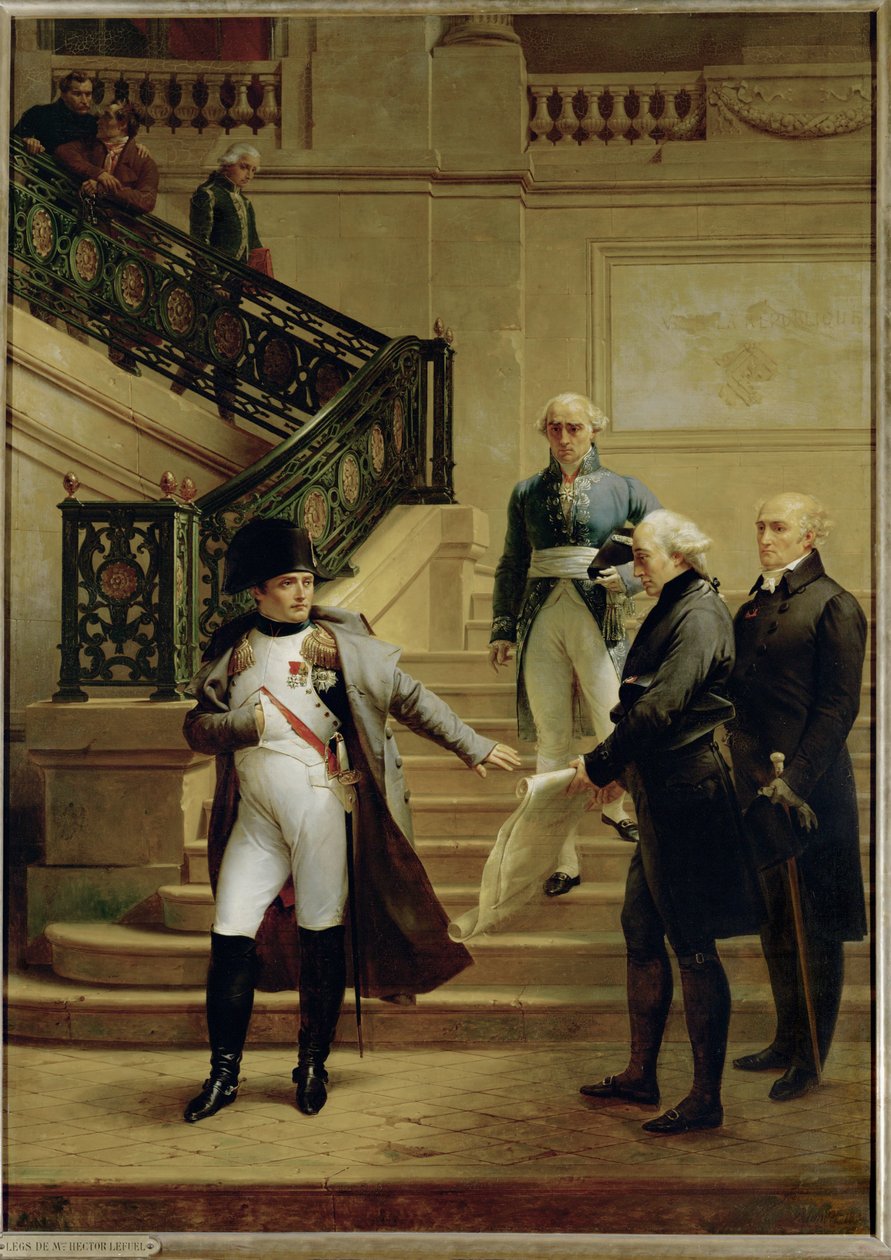 Napoleón en la escalera del Consejo de Estado ... (óleo sobre lienzo) de Merry Joseph Blondel