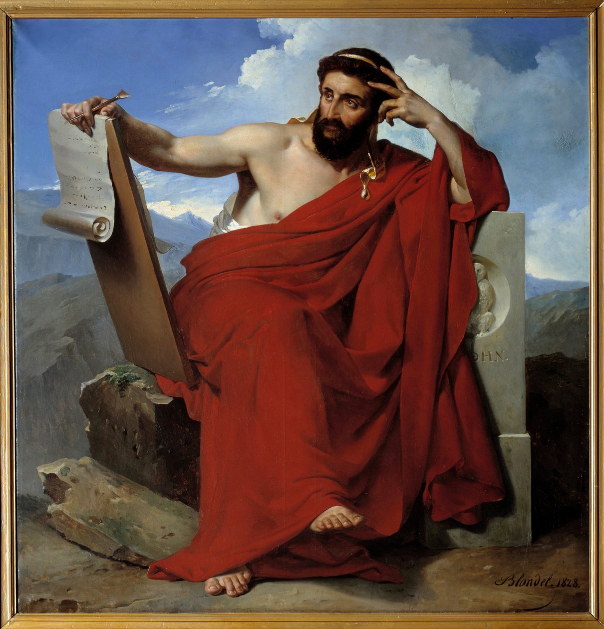 Retrato de Solón Legislador y Poeta de Atenas (ca. 640-ca. 588 a.C.) Pintura de Merry Joseph Blondel (1781-1853) 1828 Amiens, Museo de Picardie - Retrato del poeta y legislador Solón de Atenas (circa 640-c. 588 a.C.). Pintura de Merry Joseph Blondel de Merry Joseph Blondel