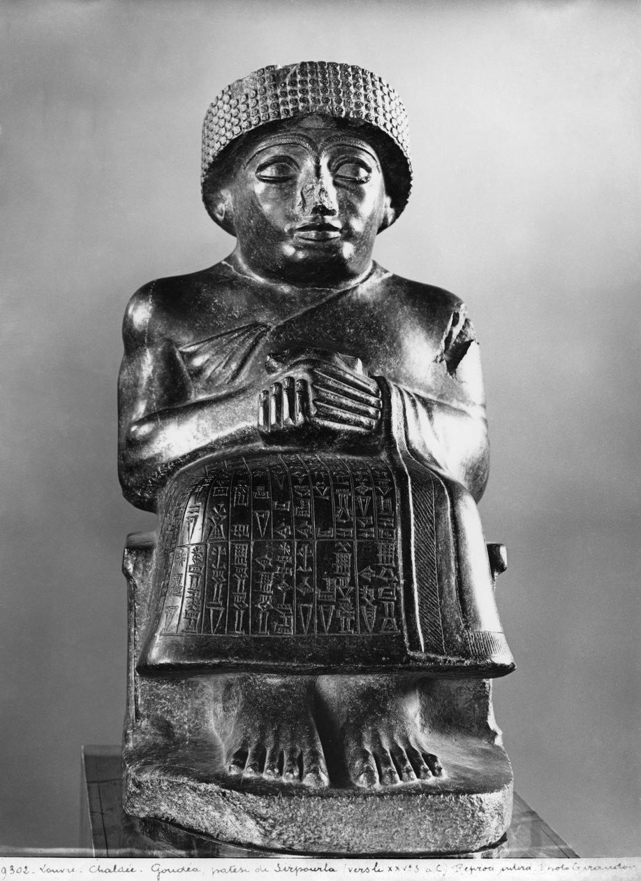 Gudea, Príncipe de Lagash, estatua dedicada a Ningizzada, Neo-Sumerio, de Telloh, antiguo Girsu, c.2130 a.C. de Mesopotamian