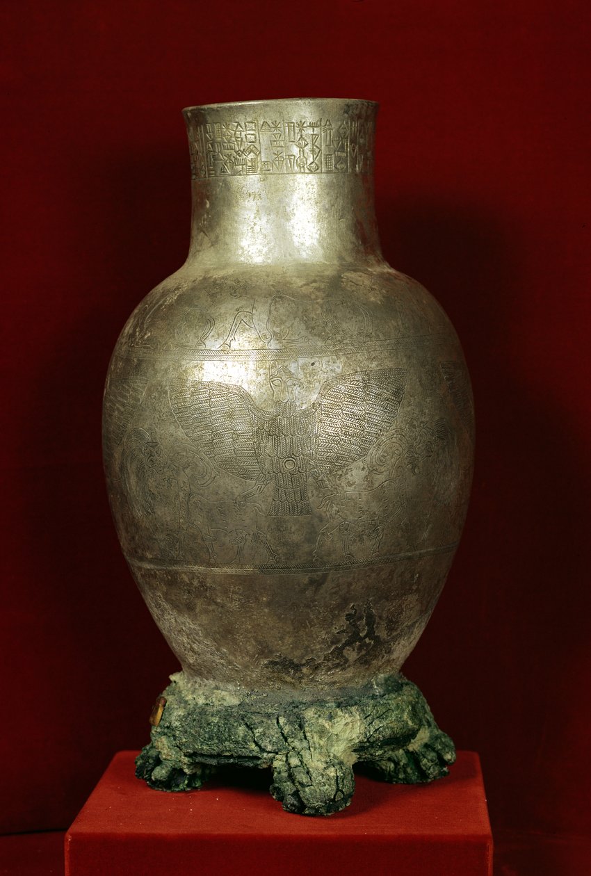 Vaso dedicado por Entemena al dios Nigirsu, de Tello (Antigua Girsu) c.2400 a.C. de Mesopotamian