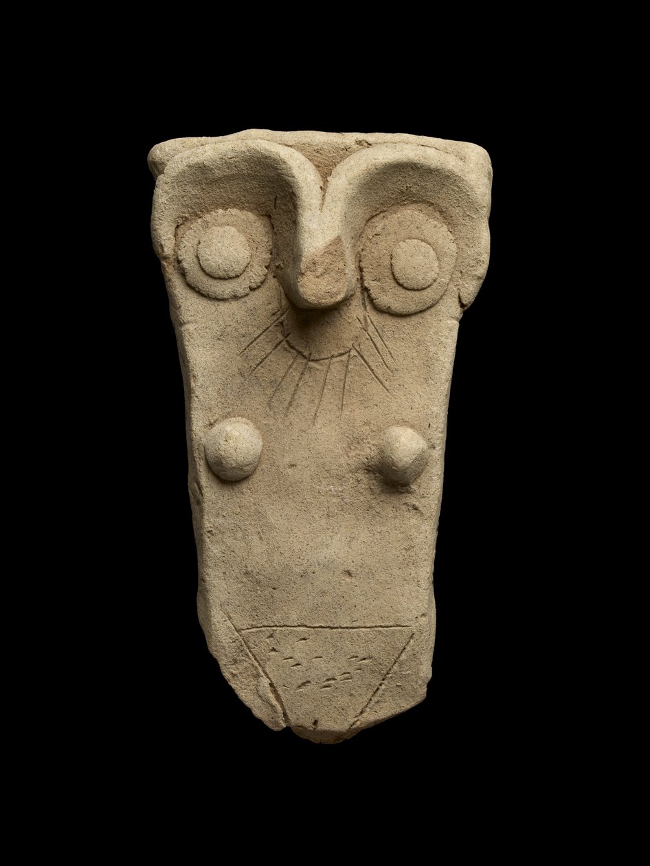 Asa de un jarro trabajado como una diosa madre, Dinástico Temprano III de Mesopotamian