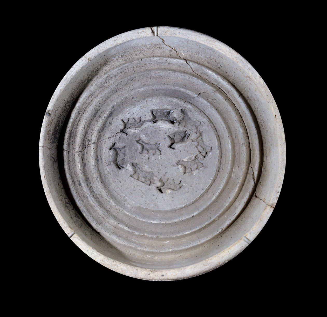 Mesopotamia: copa de terracota con animales. 1750 a.C. De los platos reales del Palacio del Rey Zimrilim en Mari de Mesopotamian