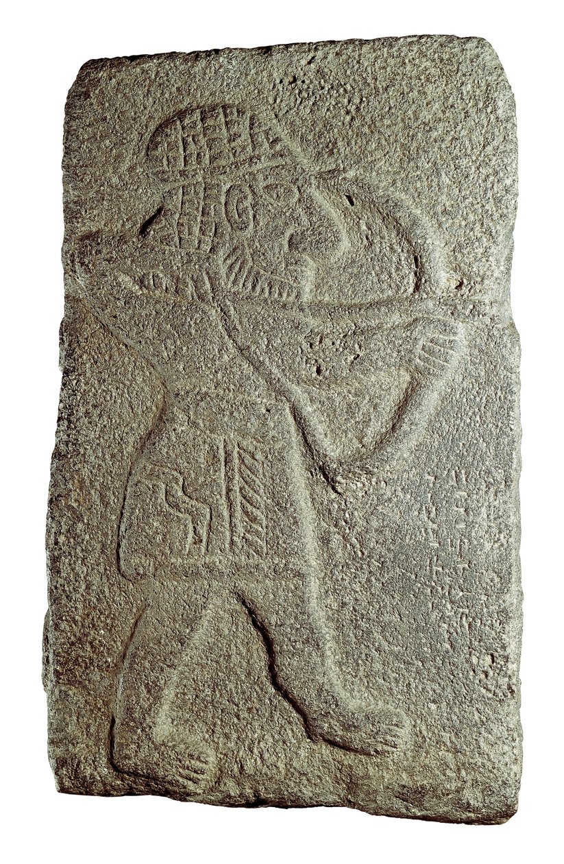 Arquero hitita, del Palacio de Kapara, Rey de Guzana, en Tell Halaf (Siria), siglo IX a.C. (bajo relieve en piedra) de Mesopotamian Mesopotamian