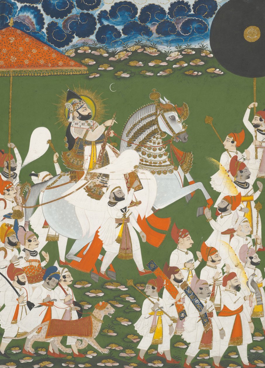 Maharana Bhim Singh en Procesión de Mewar India; Rajasthan