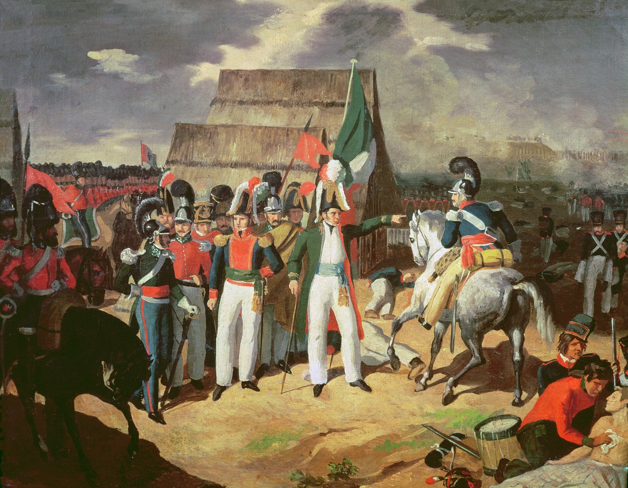 Santa Anna desafía a las tropas españolas de Fernando VII de Mexican School