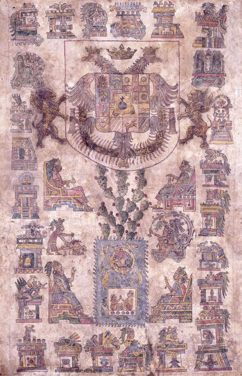 Documento iluminado de México, mostrando el escudo de armas del virrey Sotomayor, c.1645 de Mexican School