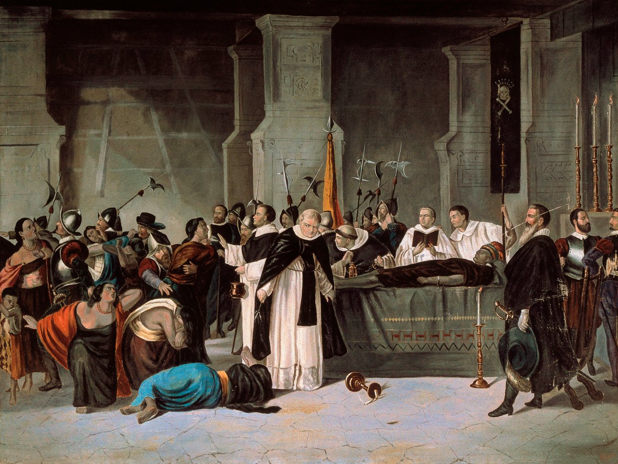 Funeral de Atahualpa, agosto de 1533, c.1869 de Mexican School