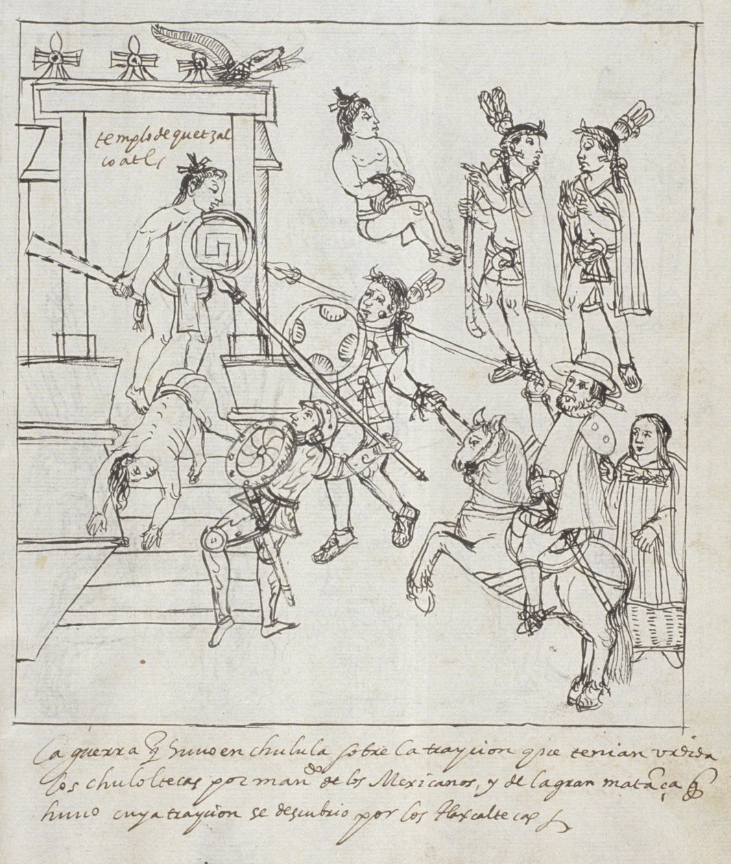 Batalla Evangélica, de Historia de Tlaxcala por Diego Muñoz Camargo de Mexican School