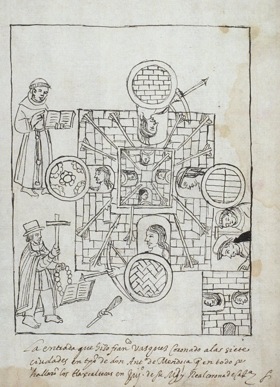 La Conquista Española, de Historia de Tlaxcala por Diego Muñoz Camargo de Mexican School
