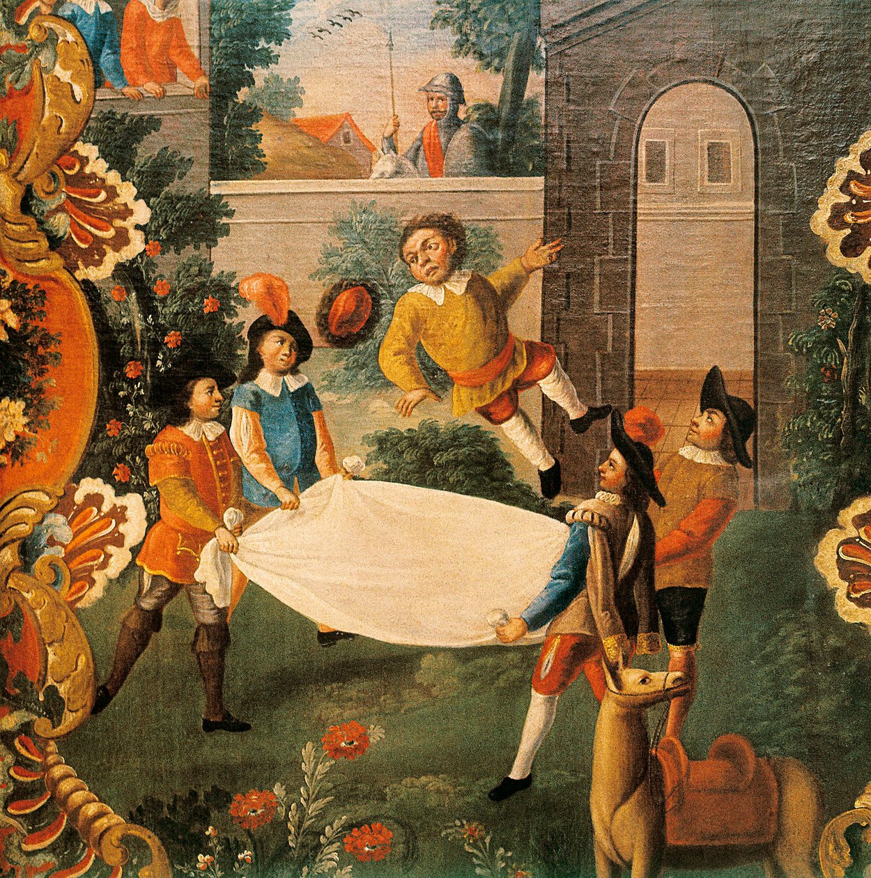 Escena de Don Quijote de la Mancha por Miguel de Cervantes (1547-1616) siglo XVIII de Mexican School