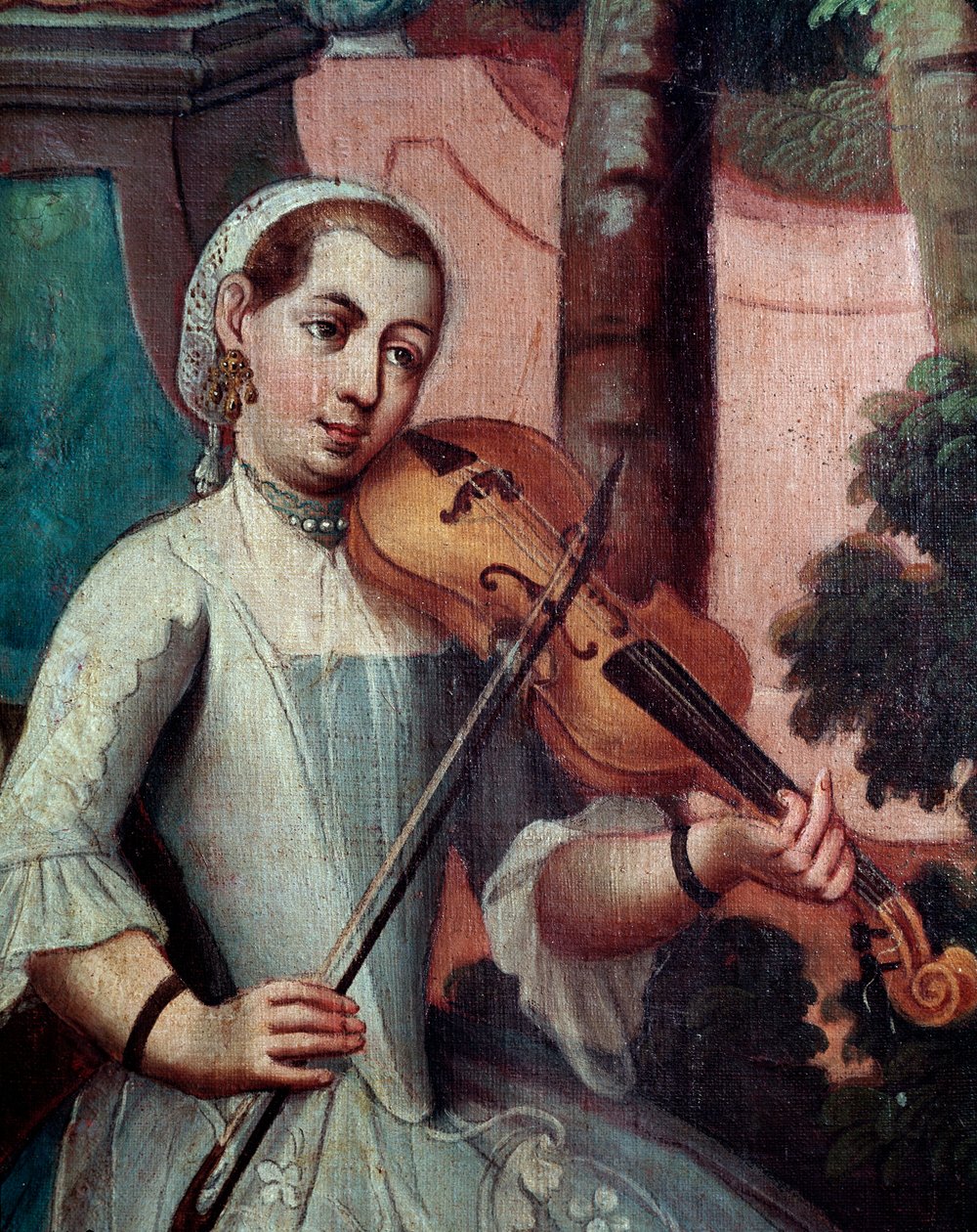 Violinista (detalle) de Mexican School