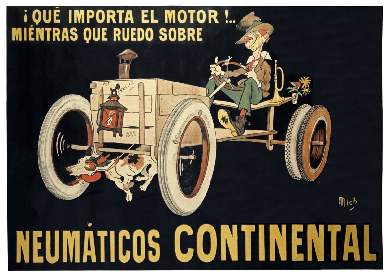 Neumáticos Continental, c.1900 (impresión) de Mich (1881 1923)