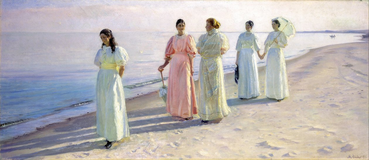Un paseo por la playa de Michael Peter Ancher