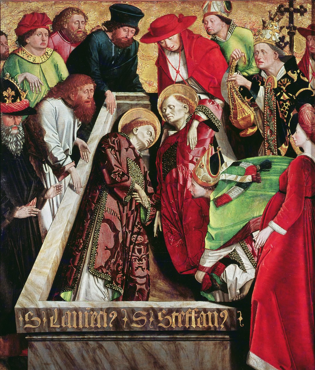 Entierro de San Esteban y San Lorenzo en Roma, del Retablo de San Esteban de Michael Pacher