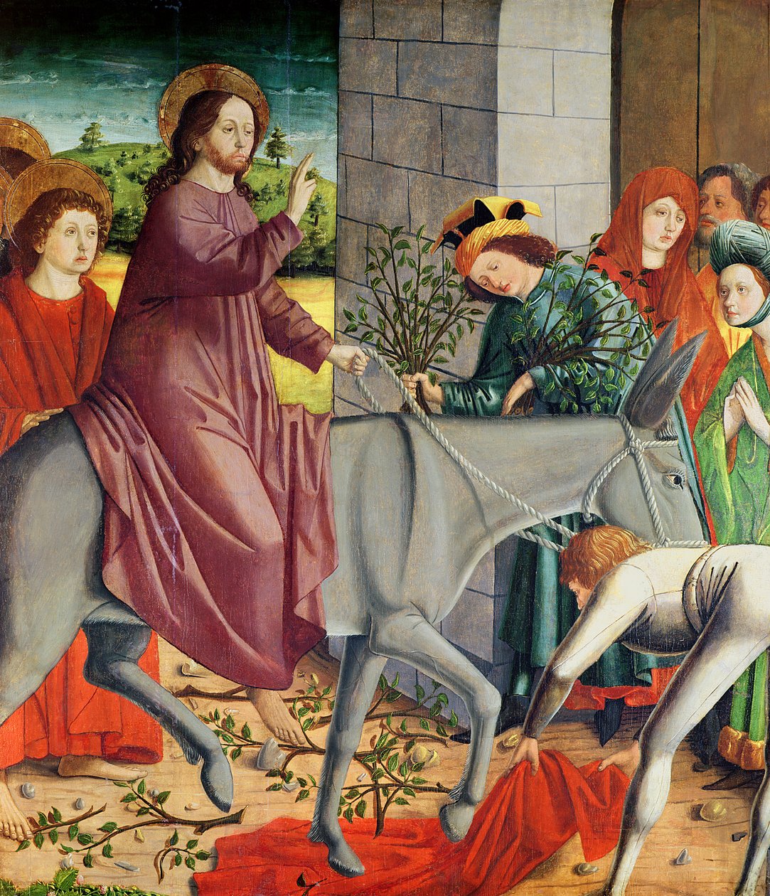 La entrada de Cristo en Jerusalén, del retablo de San Esteban, c.1470 de Michael Pacher