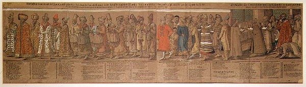 La Gran Embajada de Iván IV (1530-84) de Rusia al Emperador del Sacro Imperio Romano en Ratisbona en 1576 de Michael Peterle