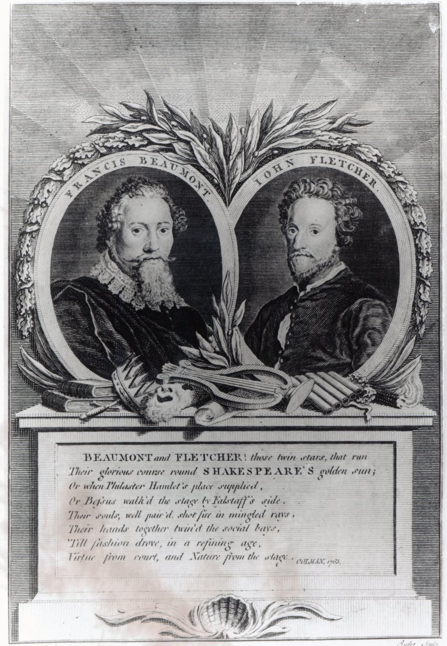 Francis Beaumont y John Fletcher, grabado por T. Ryder de Michael Rooker
