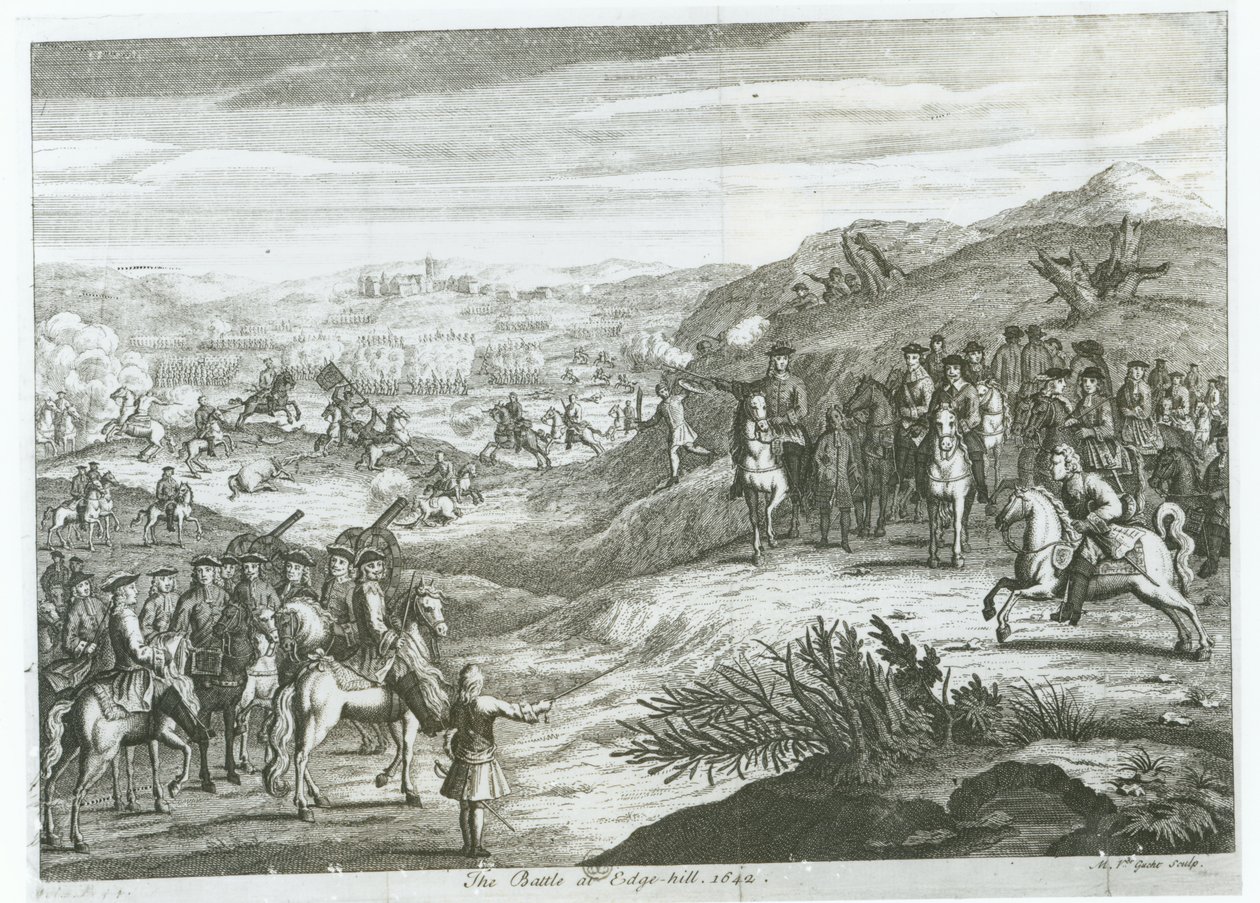 La batalla de Edgehill, 23 de octubre de 1642 de Michael van der Gucht
