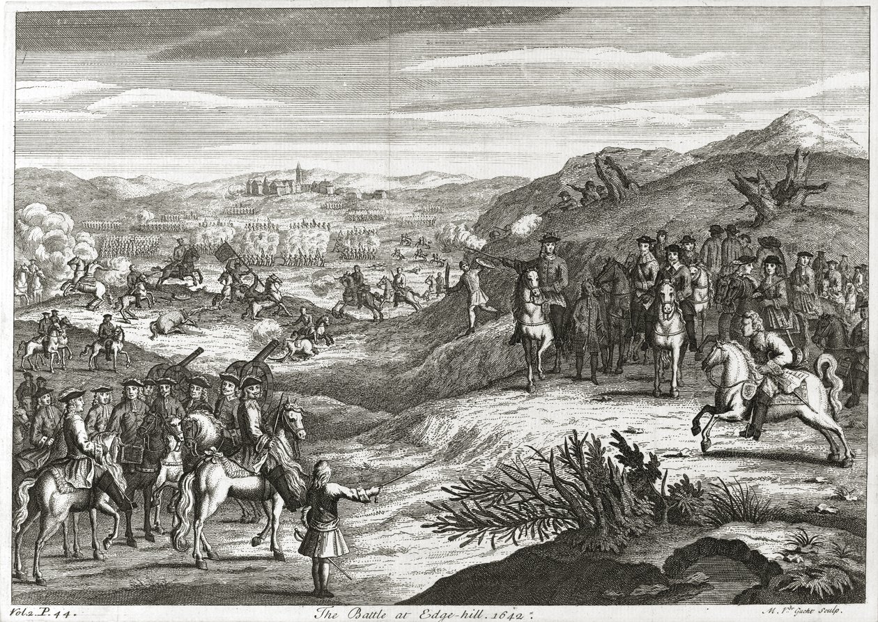 La batalla de Edgehill en 1642 de Michael van der Gucht