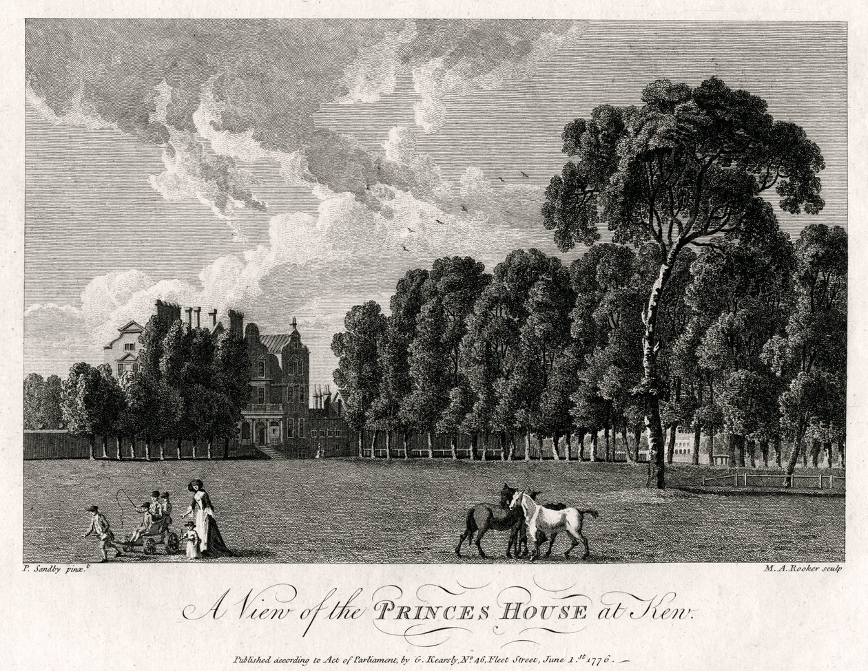 Vista de la Casa de los Príncipes en Kew, 1776 de Michael Angelo Rooker