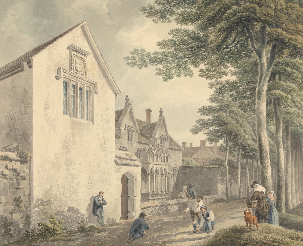 Casas de beneficencia en el cementerio de St. Cuthbert, Wells de Michael Angelo Rooker