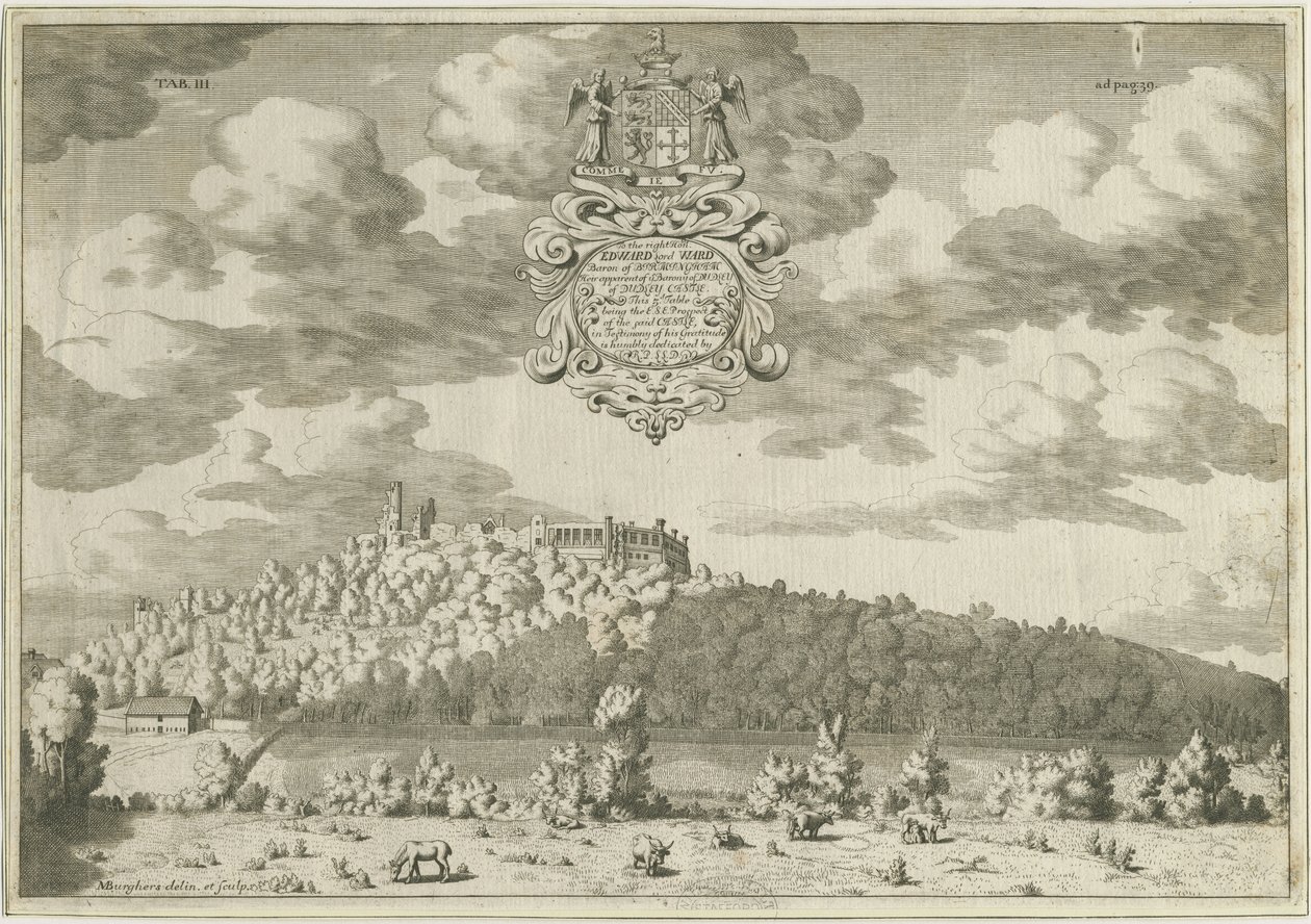 Castillo de Dudley: grabado en placa de cobre, nd [1653-1686] (impresión) de Michael Burghers