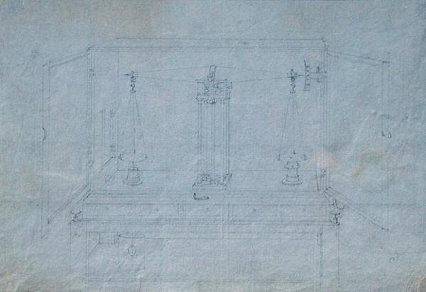 Balanza química, del álbum de recortes de Michael Faraday de Michael Faraday