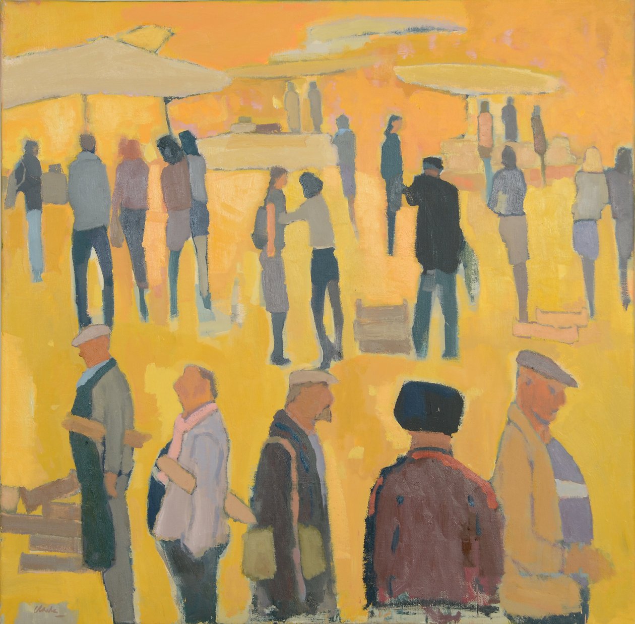 Día de mercado, 2017 (óleo sobre lino) de Michael G. Clark