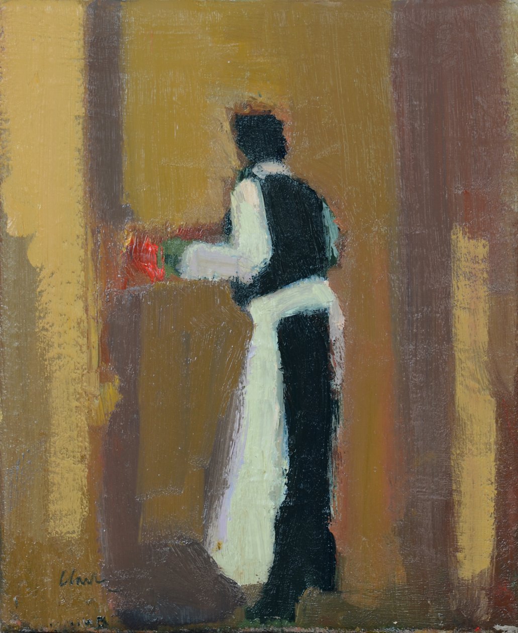 Camarero parisino, 2015 (óleo sobre lino) de Michael G. Clark