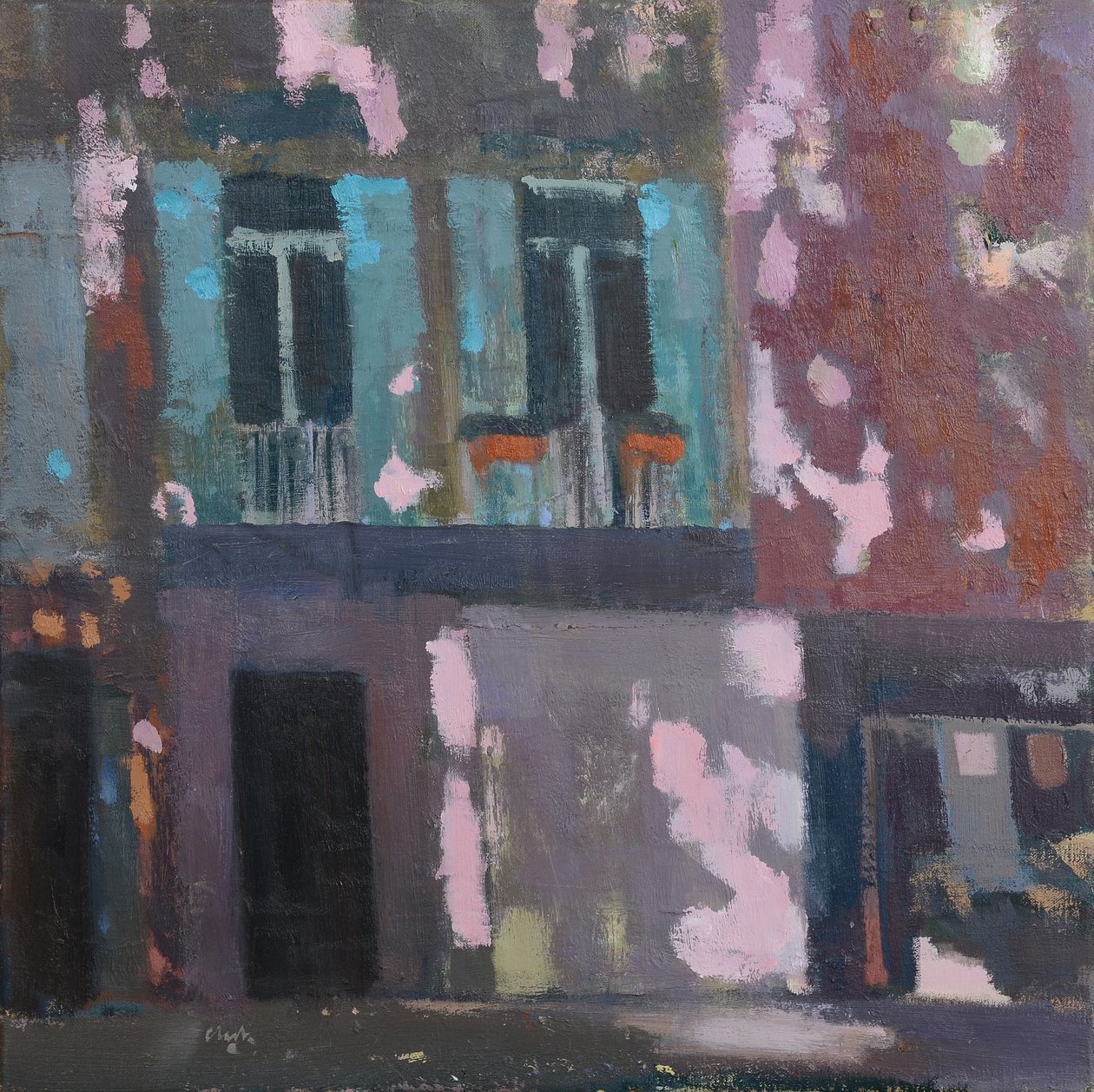 Sombras en un muro, Provenza, 2015 (óleo sobre lino) de Michael G. Clark