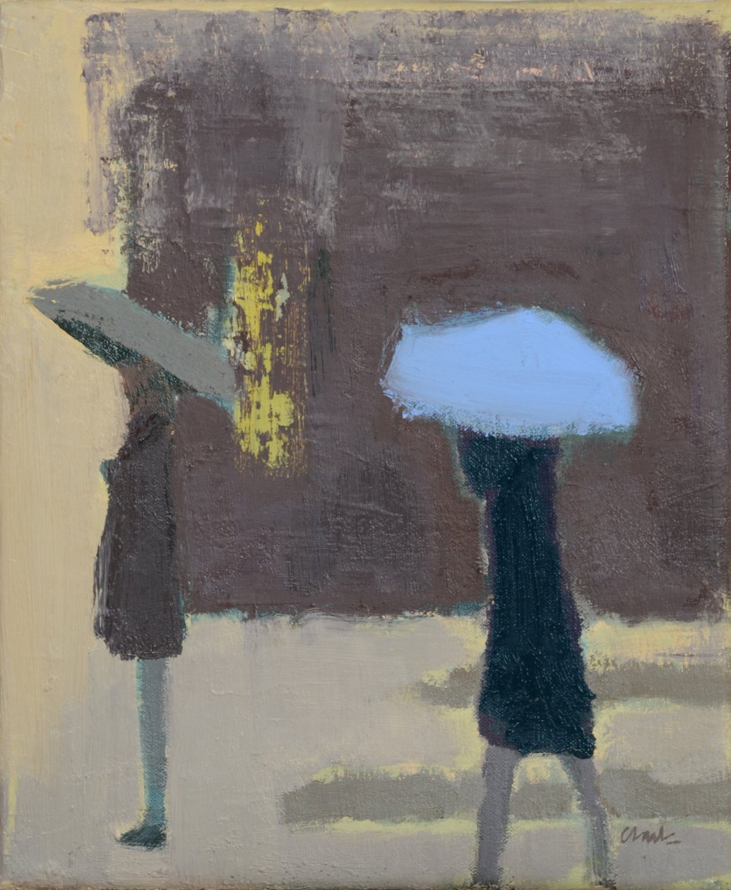 El paraguas azul, 2017 (óleo sobre lino) de Michael G. Clark