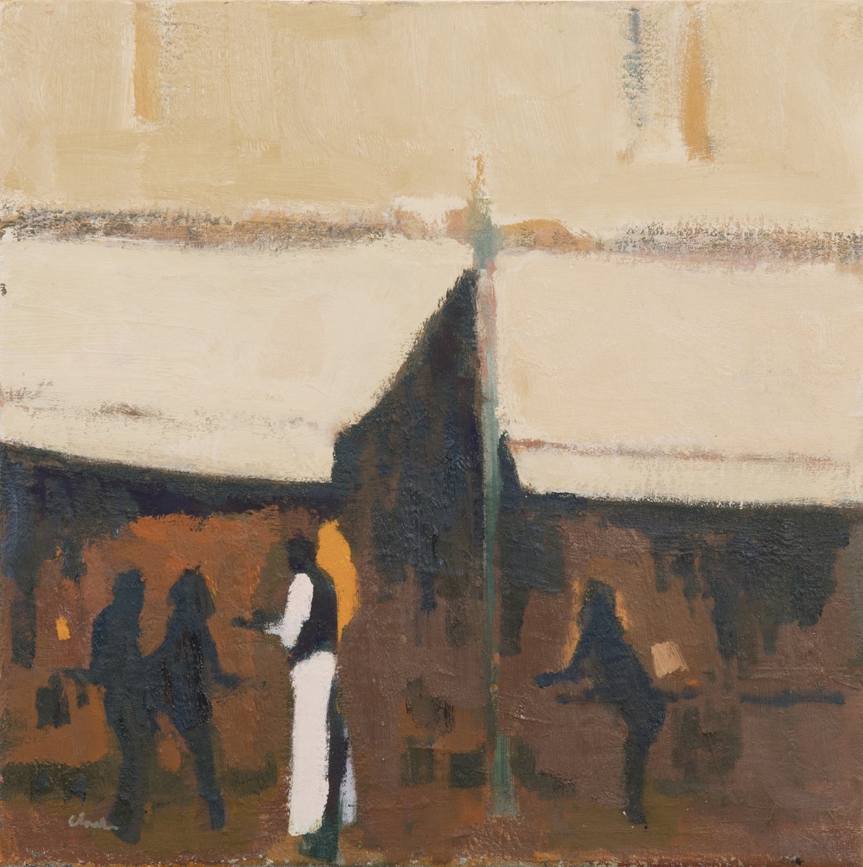 Camarero, París, noche, 2017 (óleo sobre lino) de Michael G. Clark