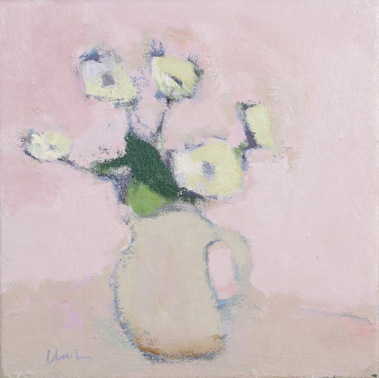 Anémonas blancas, 2016 (óleo sobre lino) de Michael G. Clark