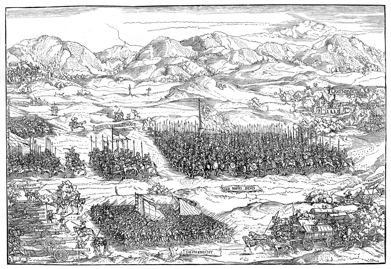 Mercenarios alemanes en marcha de Michael Ostendorfer