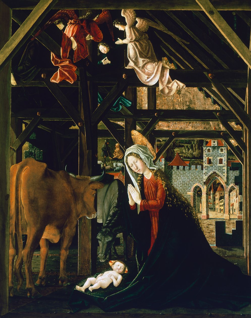 Natividad, del retablo de San Wolfgang de Michael Pacher