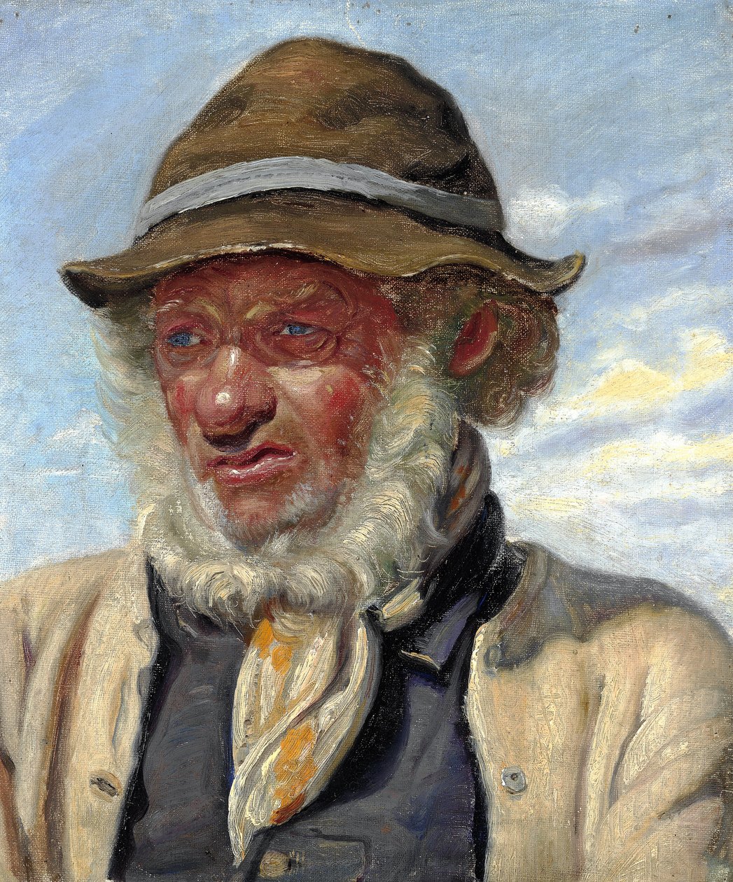 Un pescador de Skagen con barba poblada. de Michael Peter Ancher