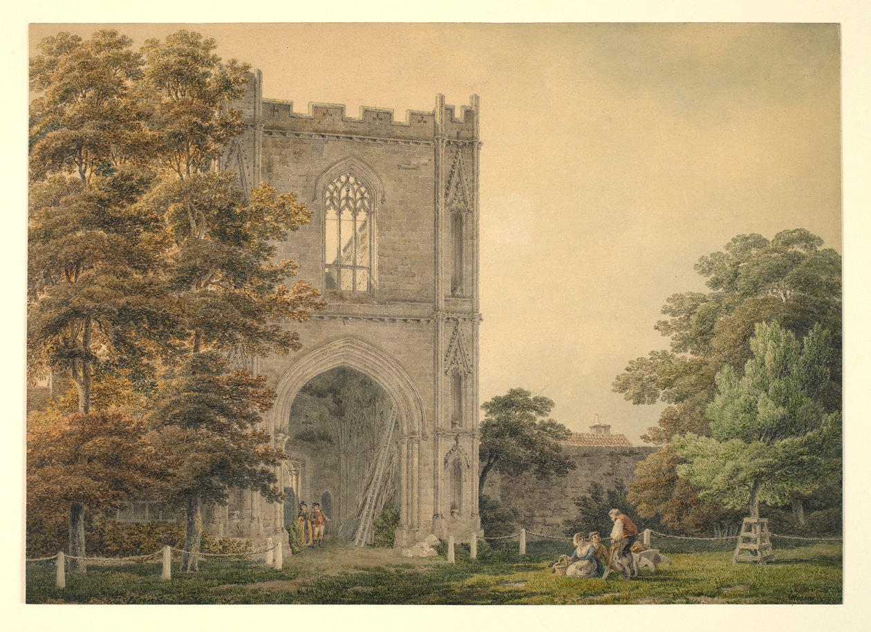 Puerta en ruinas en la Abadía, Bury St Edmunds, 1788-1801 de Michael Rooker
