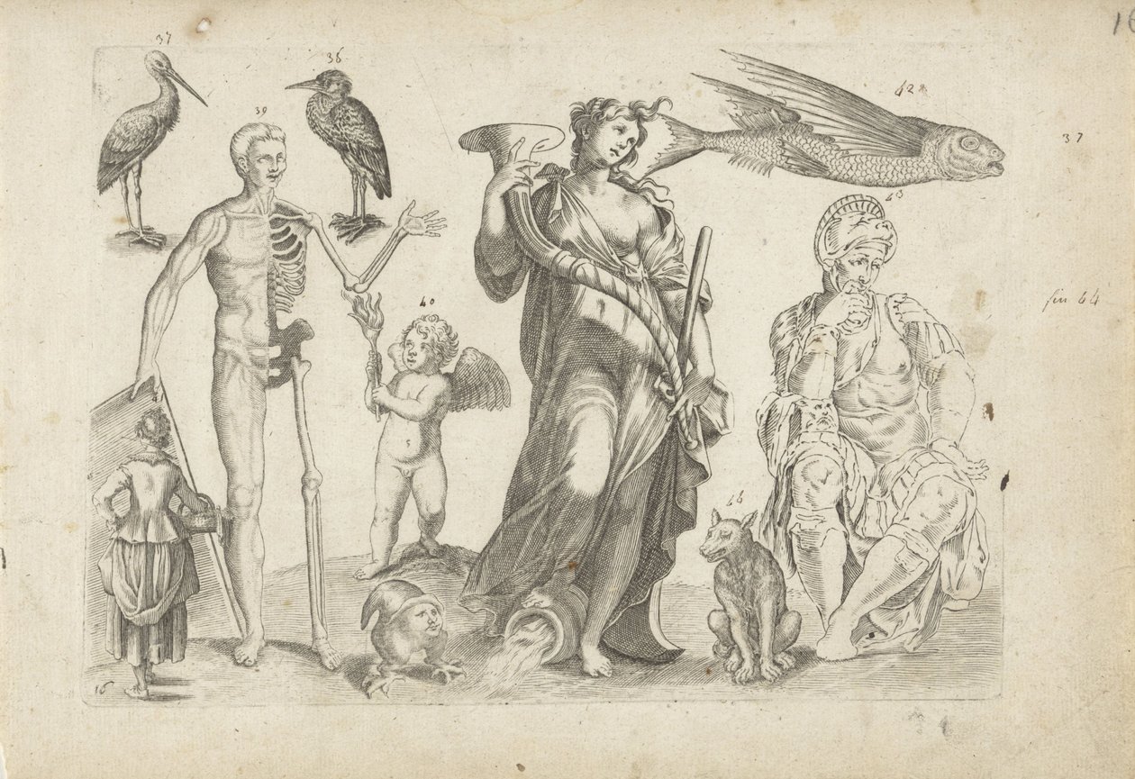 Hoja de ejercicios con ejemplos de dibujo: animales y figuras diversas de Michael Snijders