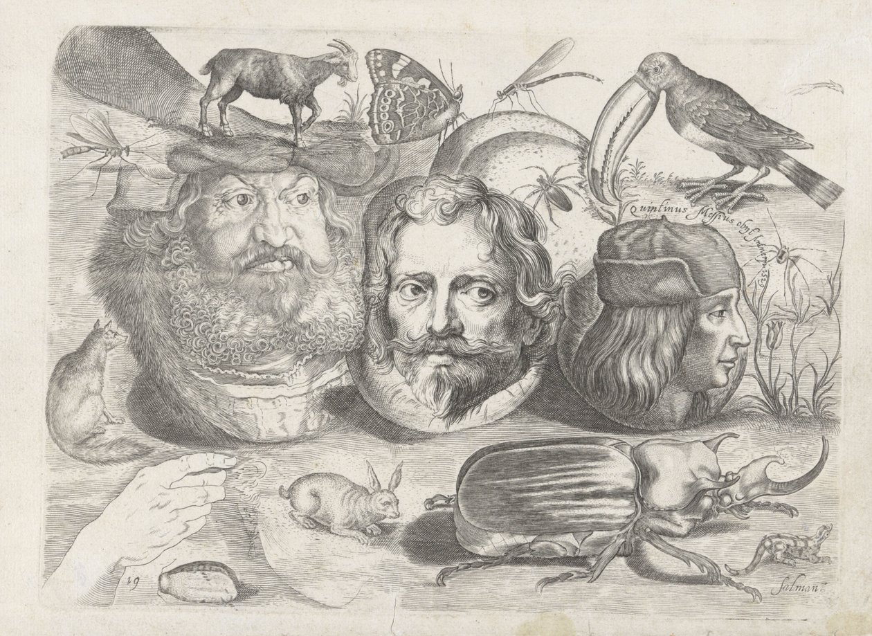 Hoja de ejercicios con ejemplos de dibujo: retratos, animales, insectos de Michael Snijders