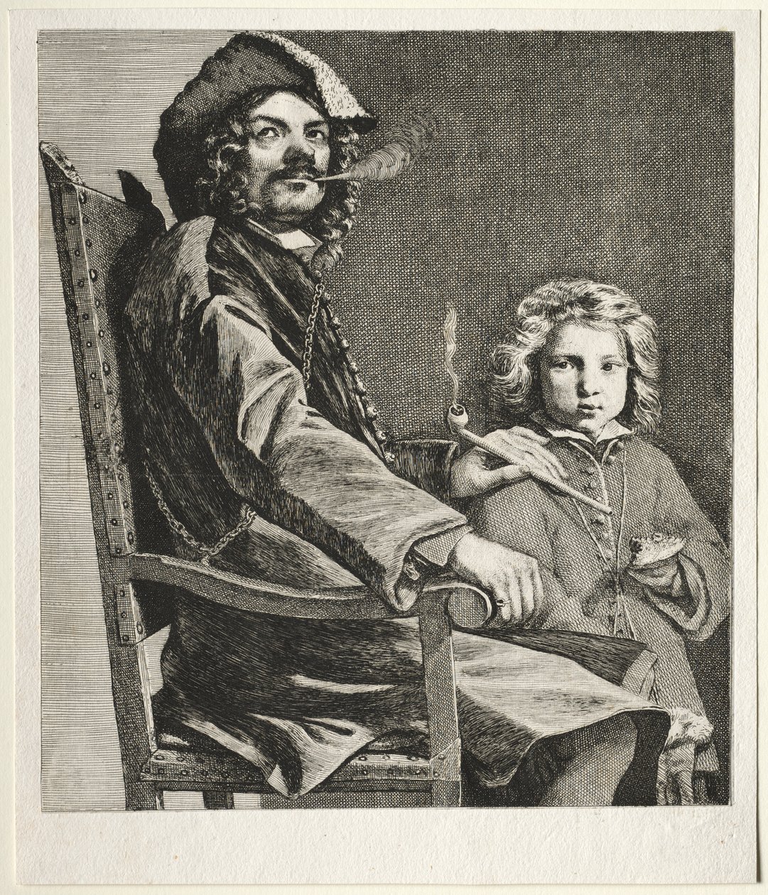 Man Smoking a Pipe and a Small Boy de Michael Sweerts